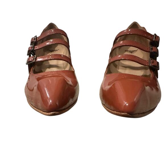 *SOLD* EUC John Fluevog Classy Triple Strap Mary Jane Heels Red Brown Size 8/8.5 - Picture 4 of 9